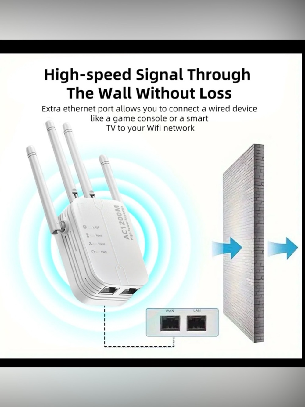 1200M Dual-Band WiFi Range Extender - Picture 2 of 4